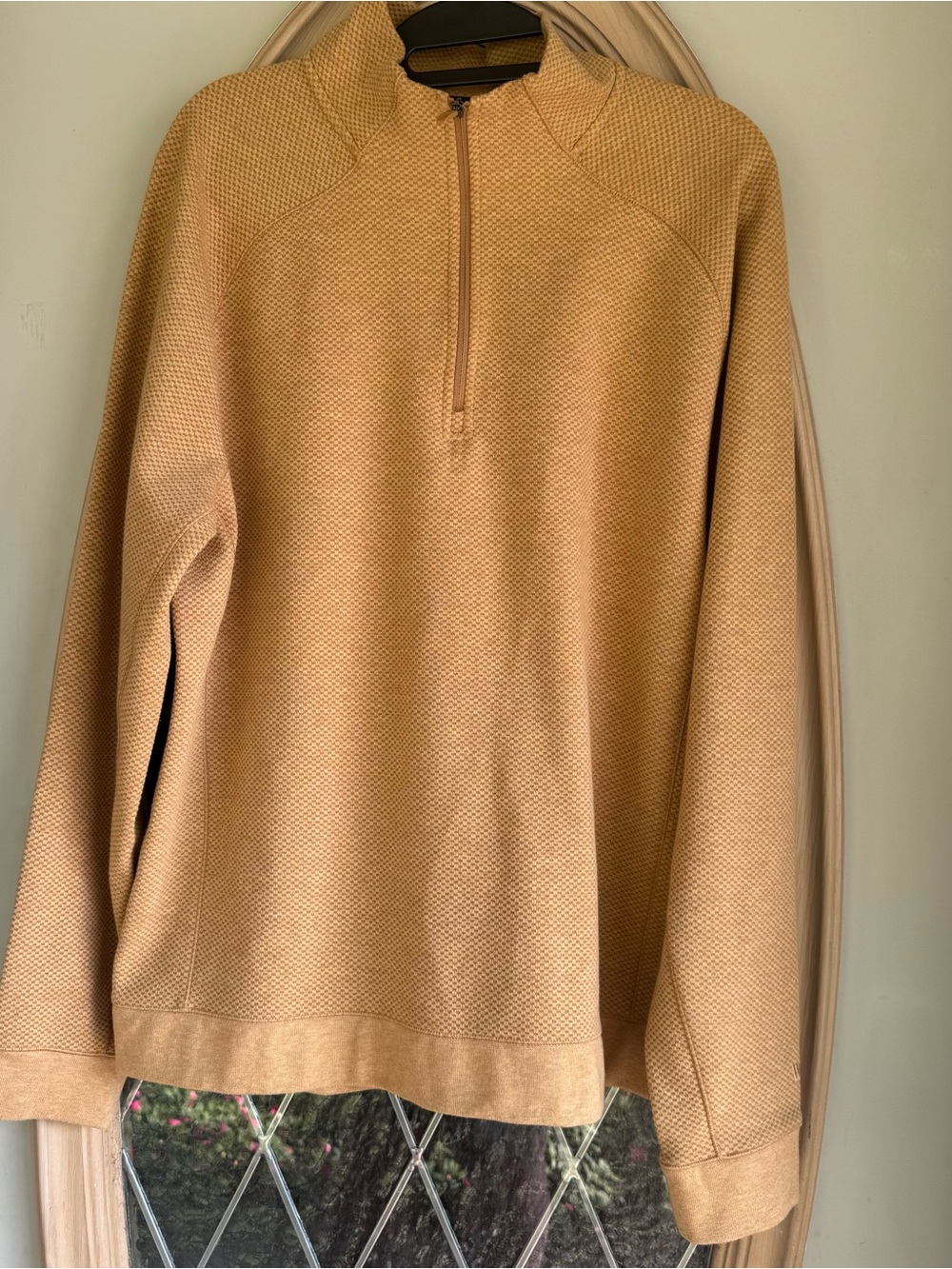 VRST Men's Recharge Pebble Fleece 1/4 Zip Pullover in Palomino Gold L